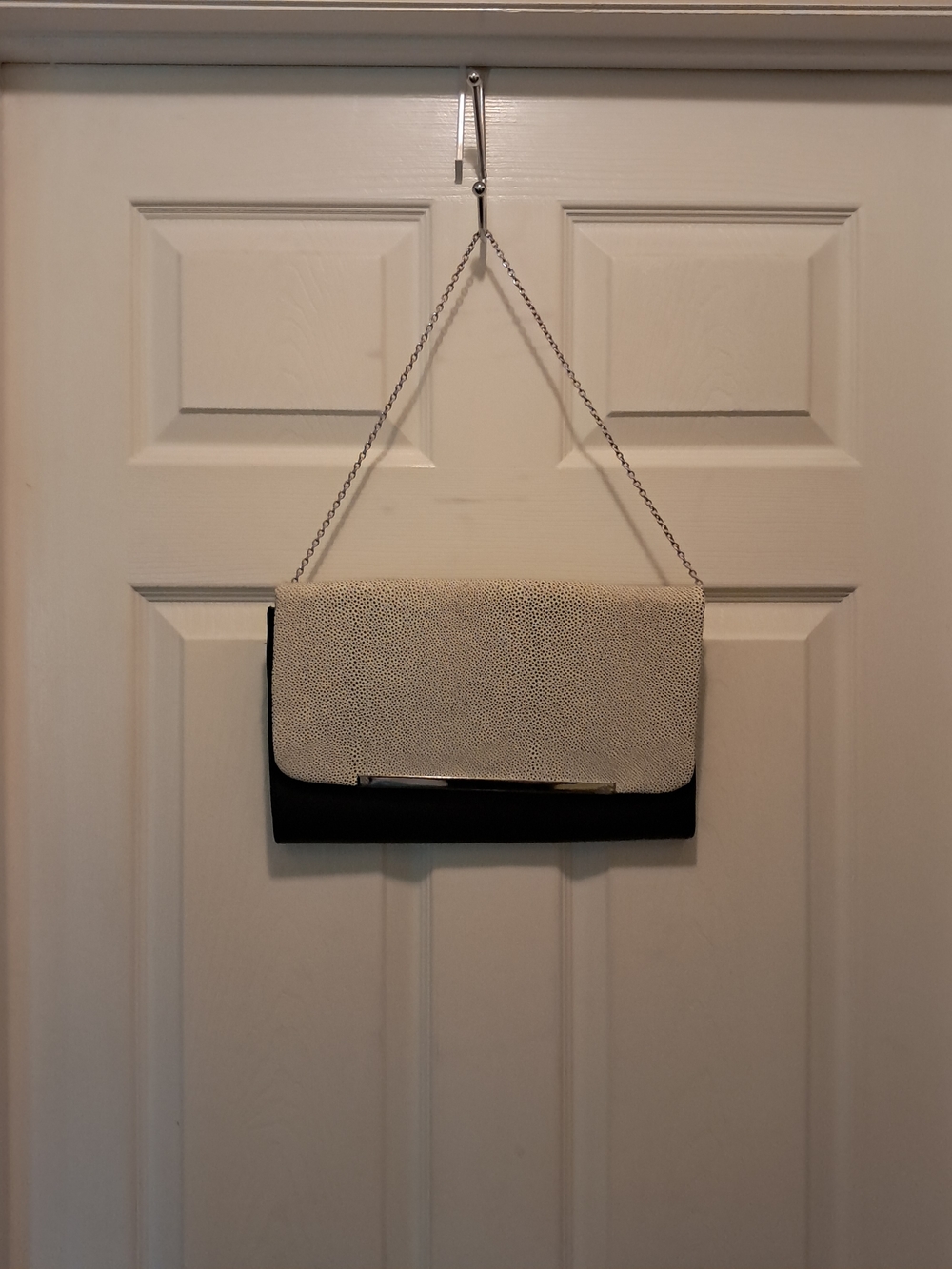 Limited Edition Two-Tone Black and Cream Chain-Handle Shoulder Bag